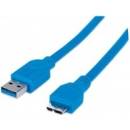 Techly 304857 USB 3.0, A samec na micro-B samec, 50cm, modrý