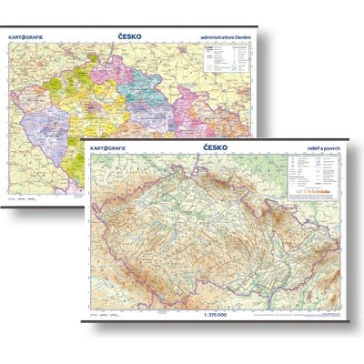 Kartografie PRAHA, a. s. Česko – sada školních nástěnných map – malá