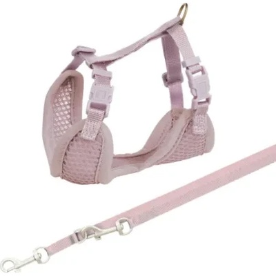 Junior Puppy Soft Harness with Leash - Регулируем нагръдник с повод за подрастващи кучета 26-34 см, повод - 2 метра, люляк