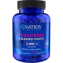 Natios Fenugreek & Blessed Thistle Extract, Pískavice & Benedikt, 2000 mg, 120 veg. kapslí