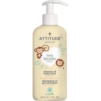 ATTITUDE Mydlo detské telové a šampón 2 v 1 Babyleaves 473 ml