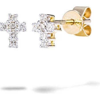 Blink-Blink diamantové náušnice krížik 3101ZDG