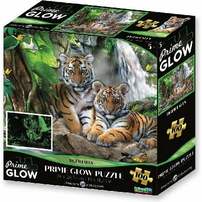 PRIME 3D Svítící puzzle Tygr u vodopádu 100 ks