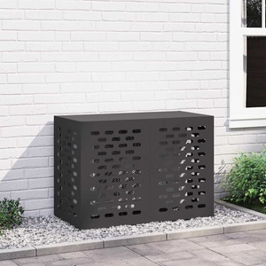 vidaXL Покритие за климатик Черно 100 x 50 x 70 cm Поцинкована стомана (865897)