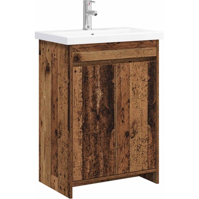 vidaXL Комплект мебели за баня Старо дърво 81 x 40 x 84, 5 см (3404288)