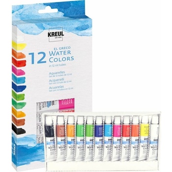 Sada Akvarelové farby EL CRECO, v tubách 12 farieb