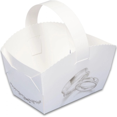 Hit office Svatební košíček na koláčky se snubními prstýnky 50 ks - Svatební košíčky na koláčky, výslužky – Zboží Dáma