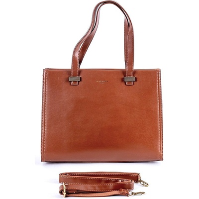 David Jones tříoddílová elegantní kabelka do ruky 6882-1 Hnědá
