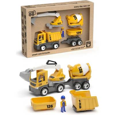 ECO MultiGO Build set figurky Igráčků stavbařů s auty