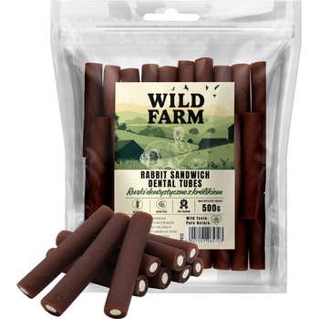 WILD FARM Дентални пръчици с заек 500 г лакомство за кучета