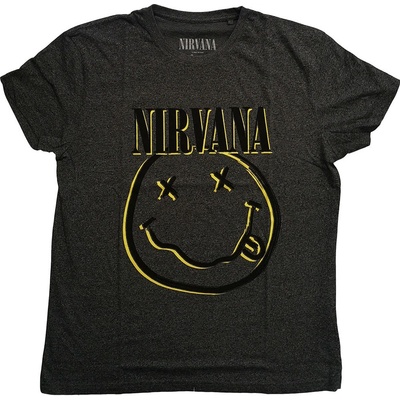 Nirvana tričko Inverse Smiley šedé čierne