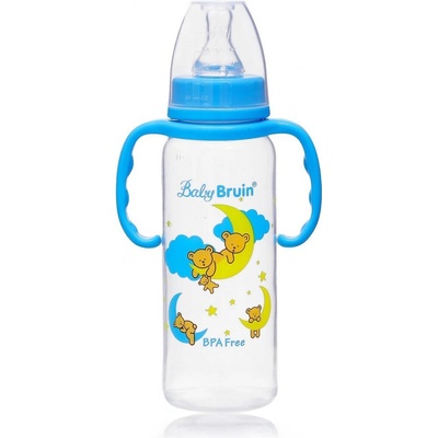 Baby Bruin detská kojenecká fľaša s uškom modrá 240 ml