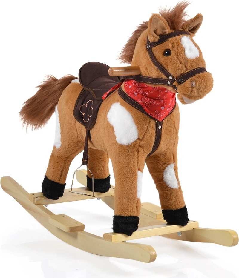 Moni Toys Плюшено конче-люлка Moni - Thunder Khaki, със звуци (108836)