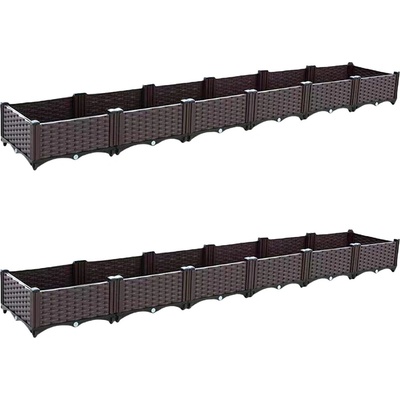 Garden King Modulárny vyvýšený záhon Multiflex 22 VZM95 240 x 40 x 22 cm súprava 2 balenia hnedý