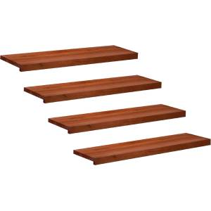 vidaXL Стъпала за стълби 4 бр. 100 x 25 x 2 cm Кафяво Солидно бук (3446223)