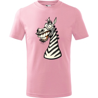 Handel detské tričko Usmiata zebra ružová
