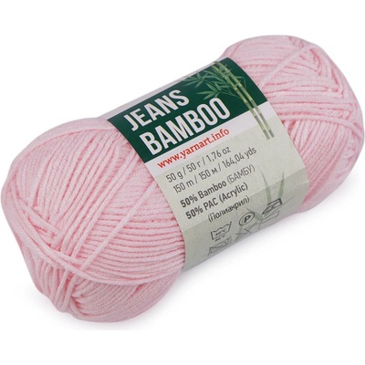 Pletací příze Jeans Bamboo 50 g Varianta: 5 (109) růžová nejsv., Balení: 1 ks 51218/126201/238697