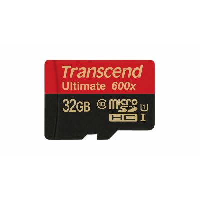 Transcend MicroSDHC Karte 32GB + Adap / 600x Class 10 UHS-I MLC