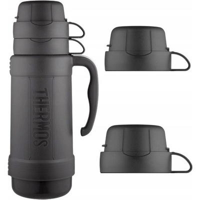 Thermos skleněná termoska se dvěma šálky 1 l černá – Hledejceny.cz
