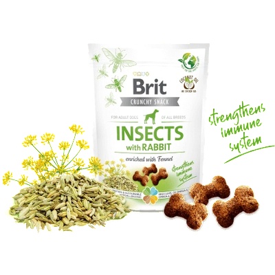 Brit Care Crunchy Cracker. Insects with Rabbit enriched with Fennel 200gr