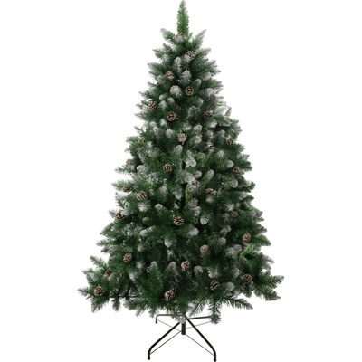 Stromček MagicHome Vianoce Albero, jedľa, zasnežené konce, so šiškami, 210 cm