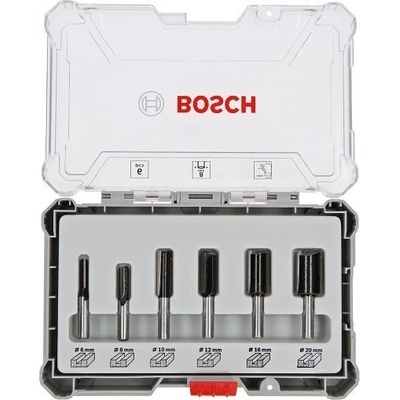 BOSCH Sada frézovacích bitu, 6 ks, rovný 8 mm drík - 2607017466