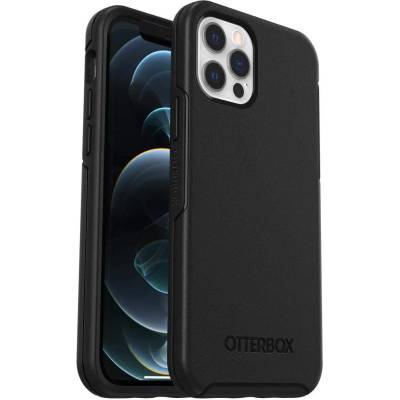 OtterBox Symmetry Case - удароустойчив хибриден кейс за дисплея iPhone 12, iPhone 12 Pro (черен)