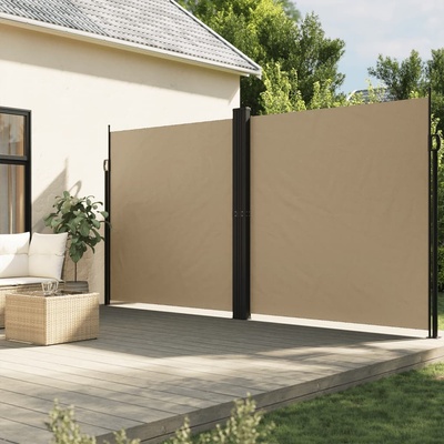 vidaXL Zatahovací boční markýza 200 x 600 cm Béžová