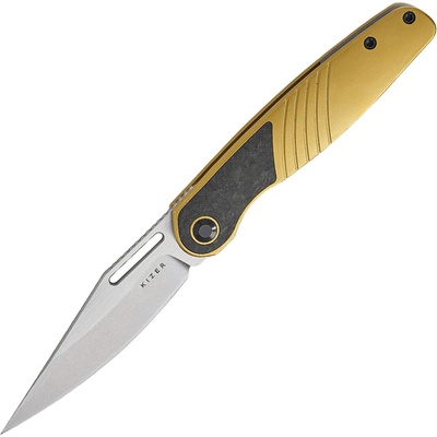 Kizer Raze S45VN,Stonewashed + Flat Brushed,Titanium & CF Ki3720A3