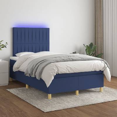 vidaXL 3135585 Boxspring postel s matrací a LED textil / barva Modrá