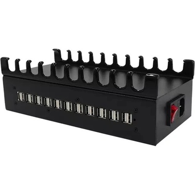 BlackBird Зарядно устройство от електрическата мрежа BLACKBIRD 24xUSB 300W с държач за устройства, черно BH1677 (BH1677)