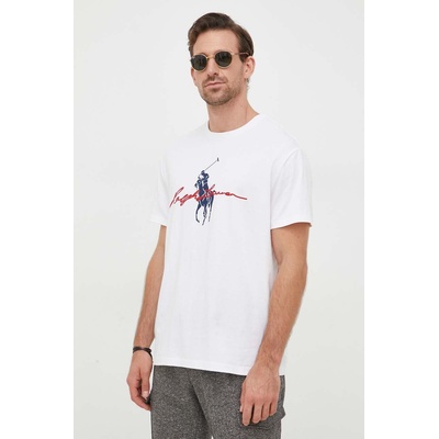 Ralph Lauren Памучна тениска Polo Ralph Lauren в бяло с принт (710839049)
