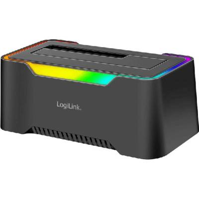 LogiLink QP0035, USB3A-C към SATA 2, 5"-3, 5" HDD, RGB, Черен (QP0035)