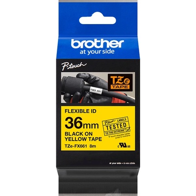 Páska Brother TZ-FX661 (Černý tisk/žlutý podklad)