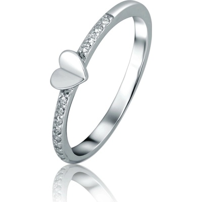 JVD stříbrný prsten se srdíčkem SVLR1058XF6BI