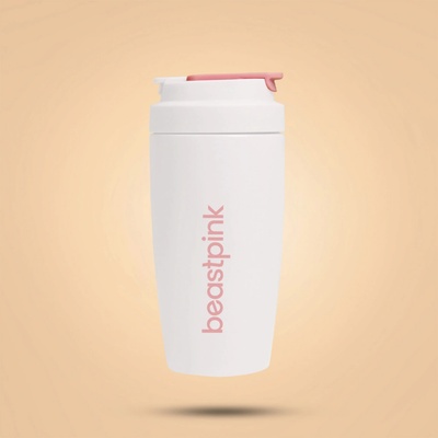 BeastPink Termohrnček 500 ml bielý