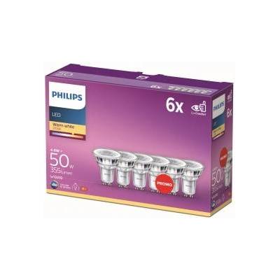 Philips LED Classic GU10 lamps pack of 6 (50 W), reflector LED spots with warm white light, energy-saving lamps with a long useful life, warm white - 9290012152C