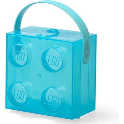 LEGO Svačinový box s rukojetí průsvitná modrá