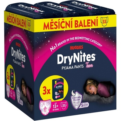 Huggies DryNites Natahovací kalhotky pro dívky 13+ let 48–60 kg 3x11 ks