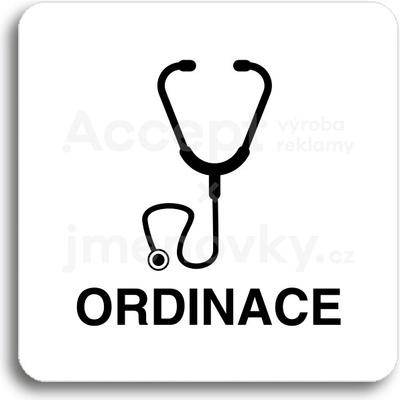 ACCEPT Piktogram ordinace IV - bílá tabulka - černý tisk bez rámečku
