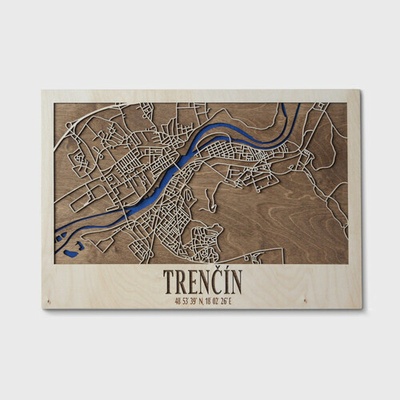 3D mapa mesta Trenčin 45 x 30 cm