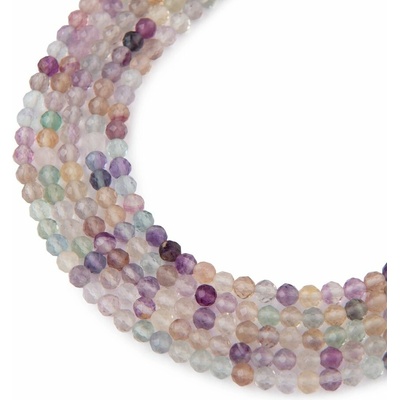 Koráliky z minerálu Fluorit 3mm brúsené - 18 cm