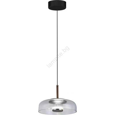 MILAGRO Led Пендел vetro led/6w/230v Ø 23 см сив/черен (mi2541)