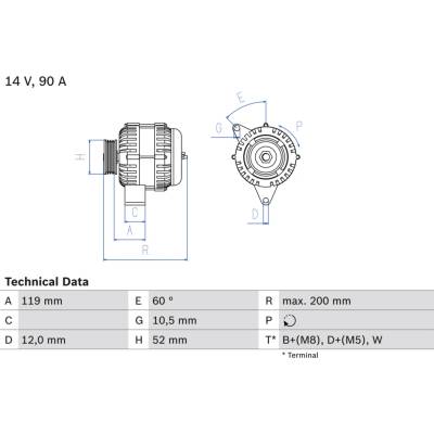 Alternátor BOSCH 0 986 039 660