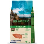 Bravery chicken puppy mini, натурална, хипоалергенна храна, БЕЗ ЗЪРНО за подрастващи кучета от дребни и мини породи до 1 година, с пилешко месо, Испания - 2 кг