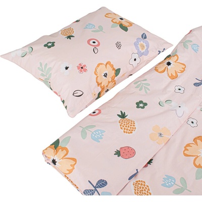 Takoy obliečky 135 x 100 cm kvety na ružovej Elia premium satén-HT-00881 100 x 135 cm 60 x 40 cm