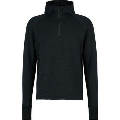 Stoic Мъжки вълнен пуловер Stoic MerinoFleece260 FlenSt. Half Zip with Hood Merino hoodie - Black / Black / Melange - размер XXL (005-6568-0215)