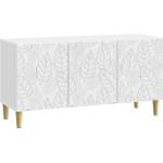 vidaXL ТВ шкаф 99 x 34, 5 x 50 см Бяло Инженерна дървесина (895175)