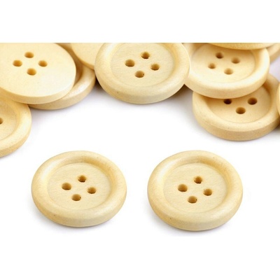Pro Háčkování Dřevěný knoflík Ø 20 mm pinie 10 ks Balení produktu: 10 ks, Varianta: 1 přírodní sv.