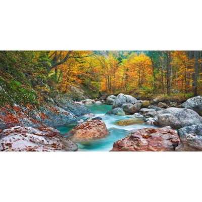Horský potok a skály, Korutany, Rakousko 1 deska 100x50